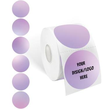 Imagem de Etiquetas Adesivas Térmicas Yeachlaing - Círculo Roxo de 2 Polegadas (