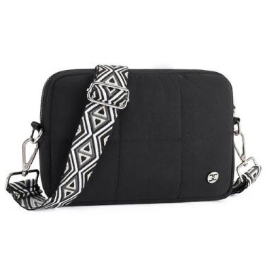 Imagem de Bolsa Tiracolo Telena Puffer Leve - Preta