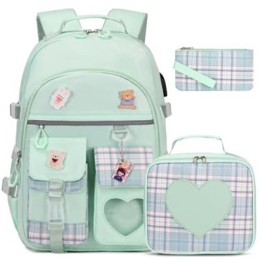 Imagem de Mochila Infantil ACESAK com Lancheira - Verde - Para Meninas, Crianças