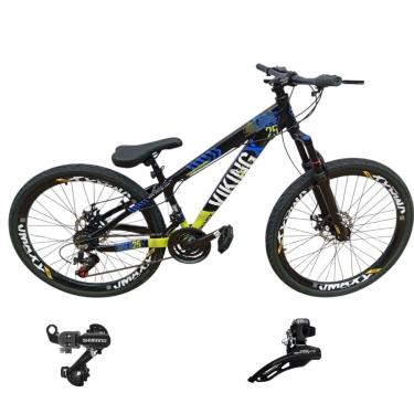 Imagem de Bicicleta 26 VikingX T25 24v Cambios Shimanos Pneu Aro 26 Balão Preto-Unissex
