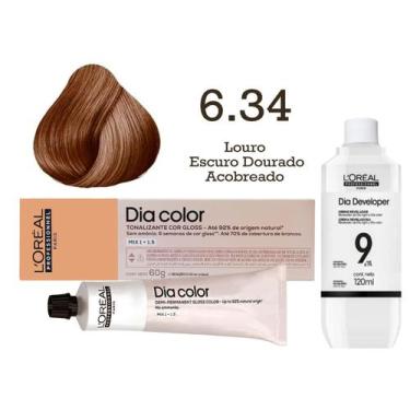 Imagem de Tonalizante Dia Color 6.34 Louro Escuro Dourado Acobreado + Emulsão Re