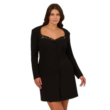 Imagem de Adrianna Papell Vestido blazer feminino de malha crepe, Preto, 54