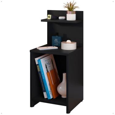 Imagem de Mesa Cabeceira Fantasy Nicho Porta Objetos Prateleira Organizadora Mesinha Lateral Decoração Quarto Preto - Lojas RPM