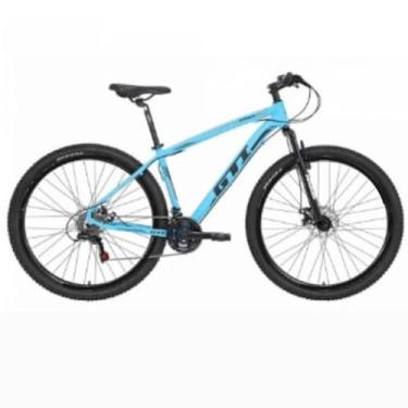 Imagem de Bicicleta Aro 29 GTI Roma 21V MTB Index Disco Mecânico Suspensão 80mm Unissex (Azul, 15)