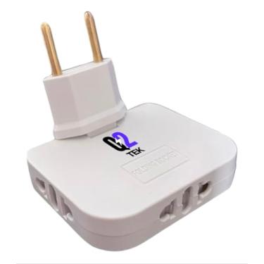 Imagem de Adaptador Tomada em T Articulado Reforçado Com 3 Saídas 10A Benjamin Flexível até 250v - Vendido por Q2TEK®