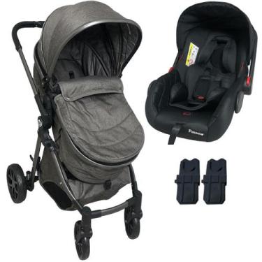 Imagem de Carrinho de Bebe com Bebe Conforto Passear Baby Ares Chocolate