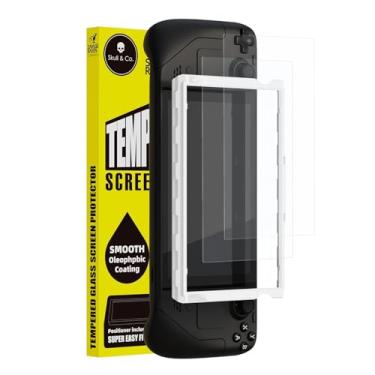 Imagem de SAVAGE RAVEN Protetor de tela de vidro temperado de alta transparência de alta sensibilidade da Skull & Co. para Steam Deck/OLED (pacote com 2) com kits de instalação de posicionador - acabamento