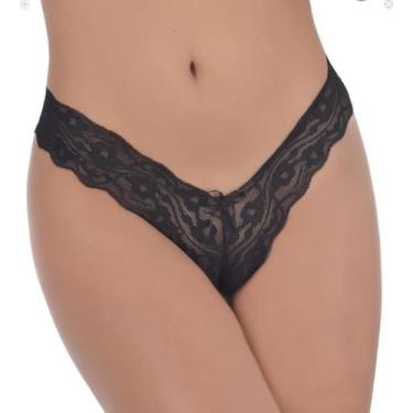Imagem de Kit 5 Tangas Rendada Calcinha Caleçon Renda Fio Dental Lingerie Femini