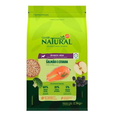 Imagem de Ração Guabi Natural Cães Adultos Raças Mini e Pequenas Salmão e Cevada 2,5kg