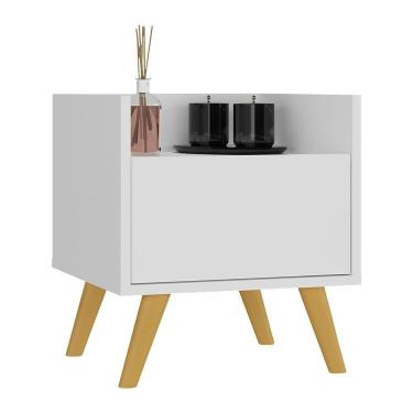 Imagem de Gabinete Armário Banheiro 40Cm Retrô Multimóveis V5037 Branco/Natural Branco/Natural