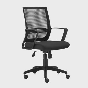 Imagem de Cadeira de Escritório Giratória Stay Encosto em Tela Universal Base Nylon Assento Crepe Preto Roal