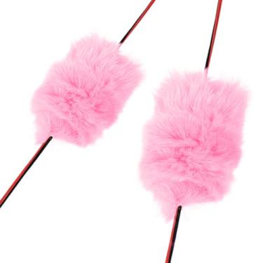 Imagem de YLS Silenciador de corda com arco recurvo amortecedor de arco estabilizador bolas de castor/lontra esconde corda silenciador rosa