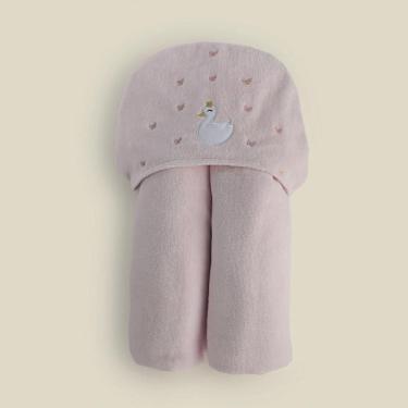 Imagem de Toalha com Capuz Cisne Algodão Rosa - A\BABY