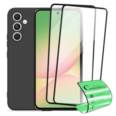 Imagem de Capa Protetora Aveludada + 2 Películas de Proteção em Cerâmica Anti-Impacto para Samsung Galaxy A56, Preto