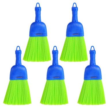 Imagem de 5 peças de vassoura de fibra de poli, escova de mão, vassoura de mão, vassoura externa, vassoura de carro com orifício para pendurar para limpar varandas internas, pisos, decks, calçadas, sujeira e