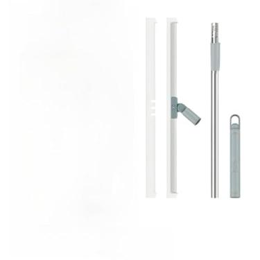 Imagem de Rodo E Vassoura Silicone Limpador De Vidro Piso Com Gancho Secos E Molhados Uso Duplo Limpeza Mágica