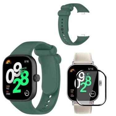 Imagem de Pulseira Silicone Sport para Watch 4 + Pelicula 3D - teck King, Verde 