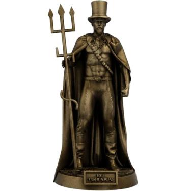 Imagem de Estátua Exu Tranca Ruas Imagem Umbanda Candomblé (Cor Ouro Velho)