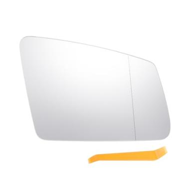 Imagem de X AUTOHAUX Substituição de vidro retrovisor do lado direito do passageiro do carro com placa de suporte vidro branco aquecido para Mercedes-Benz S/C/E-class W212 W204 W221