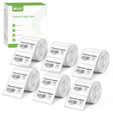 Imagem de Etiquetas térmicas para máquina de etiquetas Nelko PM220, 40 x 30 mm, fita adesiva térmica, impermeável, multiuso, 6 rolos de papel térmico autoadesivo 230 (branco)