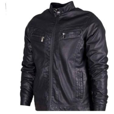 Imagem de Jaqueta Couro Masculina Pronta Entrega Clássica Casual - Vmong, Marrom
