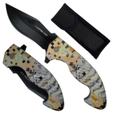 Imagem de Canivete Compacto com Lâmina Inox 9,5cm, Clip de Cinto e Capinha para 