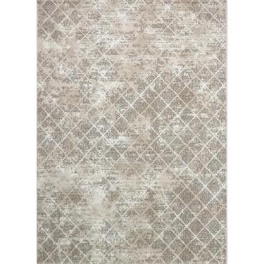 Imagem de Tapete Dolce Pelo Baixo Antialérgico Antiderrapante - Jolitex - Marfim/Marrom - 140x200cm