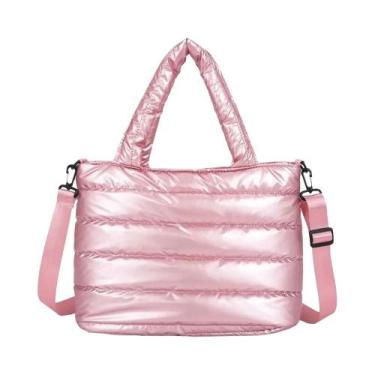 Imagem de Bolsa Feminina Leve e Acolchoada - Bolsa Crossbody Puffer, Rosa