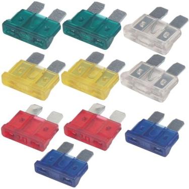Imagem de Kit com 10 Fusíveis de Lamina 10-15-20-25-30 Amperes - AMS