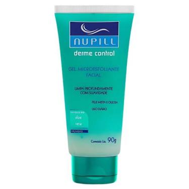 Imagem de Gel Esfoliante Facial Nupill Derme Control Limpeza Profunda Suave Uso 