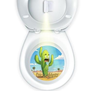 Imagem de Faivykyd Treinamento de penico com alvo de cacto, luz transparente para xixi de cacto, luz de vaso sanitário divertida para meninos pequenos, aventuras na hora do banheiro com alvo