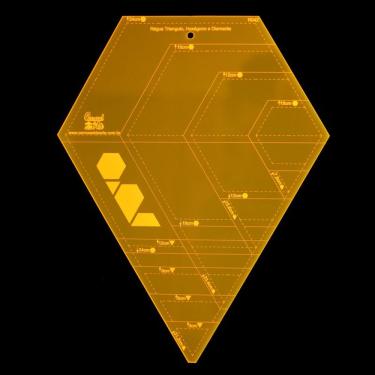 Imagem de Régua Para Patchwork Triangulo Hexágono Diamante