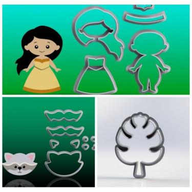 Imagem de Cortador Kit Princesa Pocahontas Modular Tamanho 6Cm