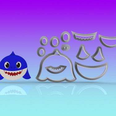 Imagem de Cortador Baby Shark Rosto Papai Modular Tamanho 5Cm