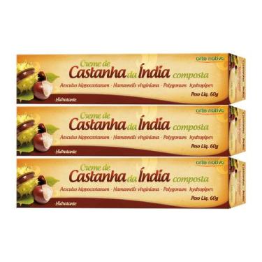 Imagem de Kit 3 und Creme Castanha Da India Arte Nativa 60G