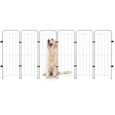 Imagem de Cercado Caes Pet Cachorro Grade Cerca 6 Módulos 98 cm Altura (Branco)