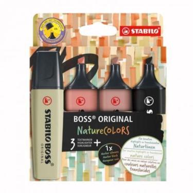 Imagem de Pincel Marca Texto Boss Nature Colors 5.7409 4 Cores Stabilo