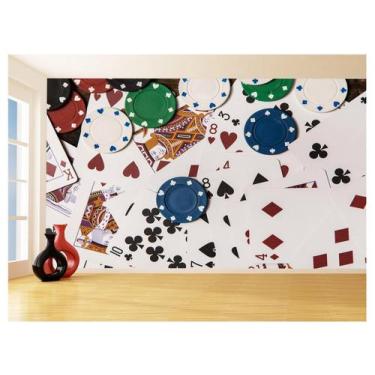 Imagem de Papel De Parede 3D Salão De Jogos Cartas Poker 3,5M Jcs69 - Você Decor