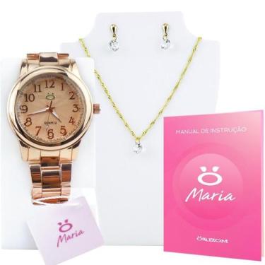 Imagem de kit relogio feminino aço pequeno revenda luxo - Orizom