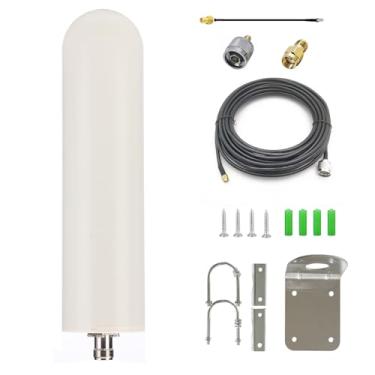 Imagem de Antena externa 5G 4G LTE com cabo de 3 metros SMA conector macho N macho TS9 RP adaptador de parede e suporte à prova d'água para Verizon ATT T-Mobile Sprint roteador gateway modem câmera de trilha