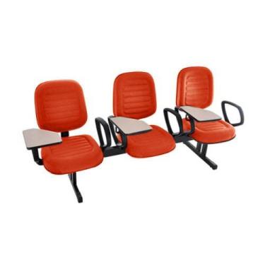 Imagem de Cadeira Em Longarina Com Prancheta Linha Blenda Vermelho - DESIGN OFFI