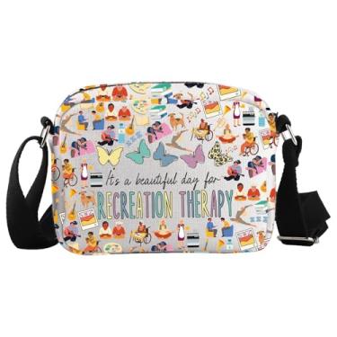 Imagem de WCGXKO Bolsa tiracolo para terapia recreativa Mês de terapia recreativa RT presente kit de sobrevivência para terapeuta recreativo, Recreation Therapy Cro-s