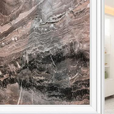 Imagem de Película de janela de privacidade de mármore, textura de estilo mármore, filme de vidro para sala de estar e escritório em casa, L90 x C 190 cm