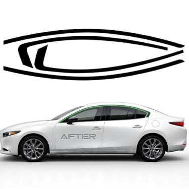 Imagem de iwannachange Revestimento de vinil com exclusão cromada de janela lateral adequada para Mazda 3 Sedan 2019 2020 2021 2022 2023 2024 2025 Mazda 3 Sedan com película blackout brilhante kits acessórios