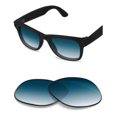 Imagem de BLAZERBUCK Lentes de reposição anti-sal para RayBan Meta Wayfarer RW4008 53 mm - gradiente azul