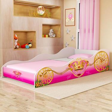 Imagem de Cama Solteiro Carruagem MDF Design Lúdico para Meninas - Lucky Store