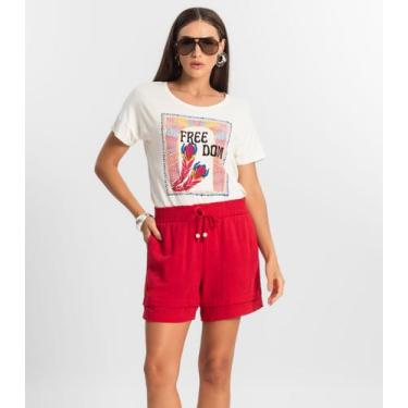 Imagem de Shorts Feminino Linho Strong Endless Vermelho, G, Vermelho