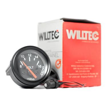 Imagem de Voltímetro Coluna Instrumento 8-16v Willtec Willys 52mm