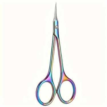 Imagem de Tesoura de cutícula com lâmina fina de aço inoxidável, cortador de unhas, aparador, ferramentas de manicure, coloridas, 94 * 45 mm