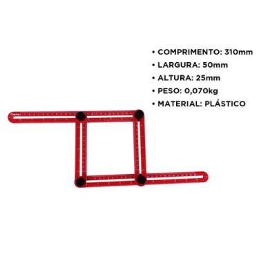Imagem de Gabarito Angular Multifunção Plástico - Marcação - CORTAG, Geral, únic